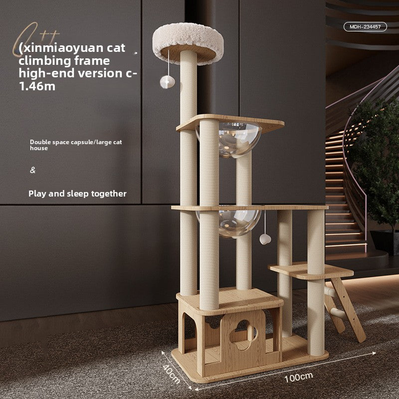Multi-Level Cat Climbing Frame with Sisal Posts