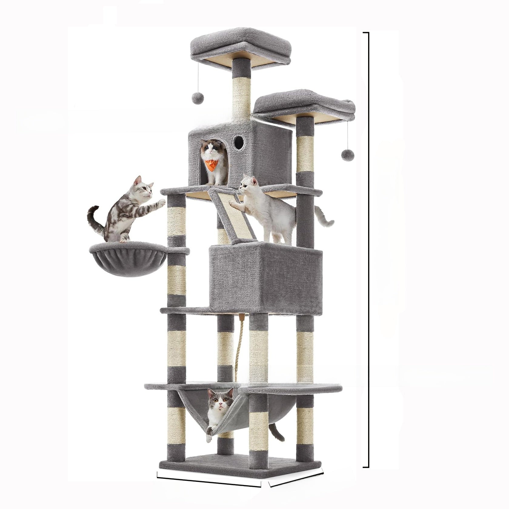 Multi-level cat tree saves floor space