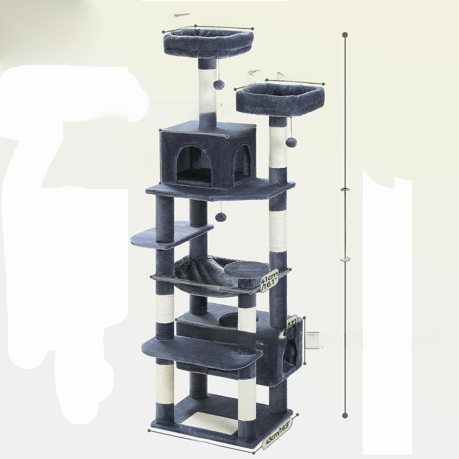 Multi-level cat tree saves floor space