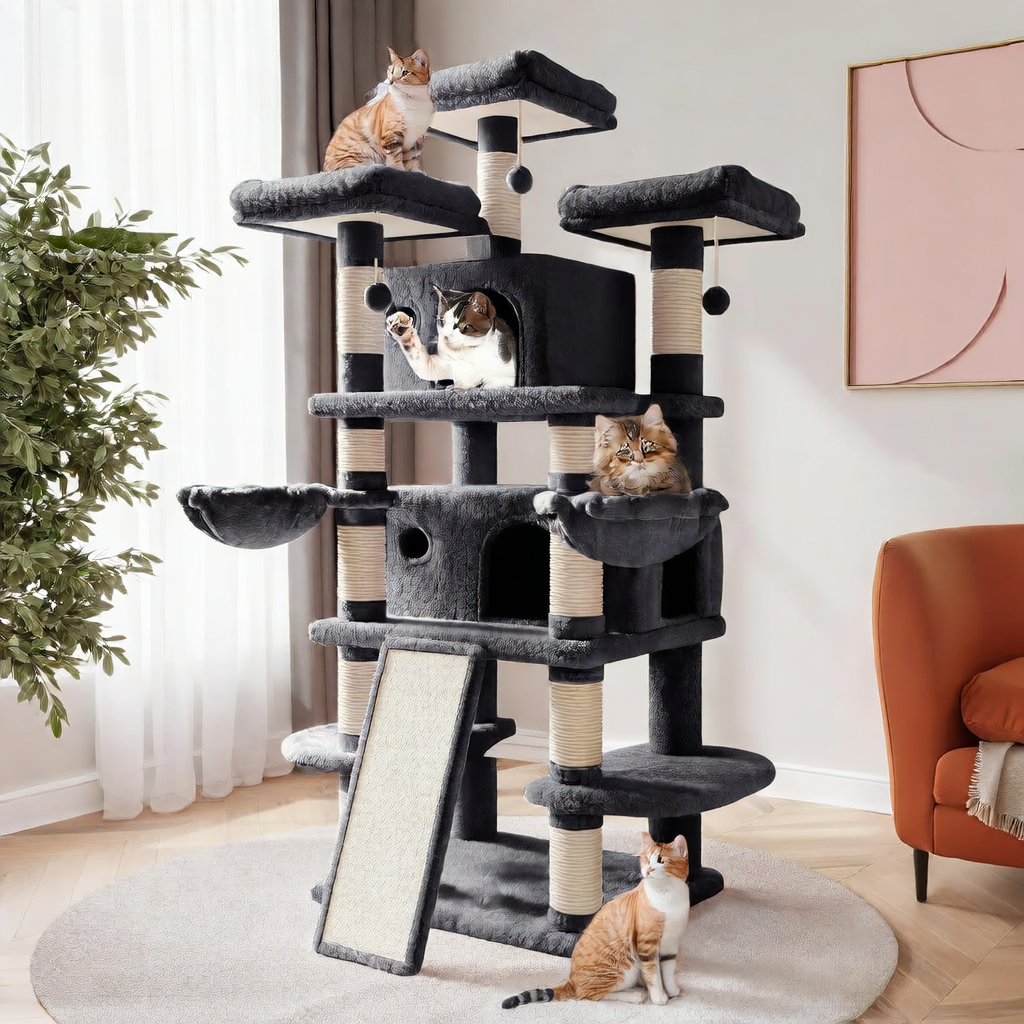 Multi-level cat tree saves floor space