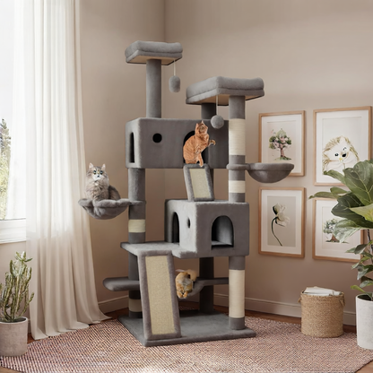 Multi-level cat tree saves floor space
