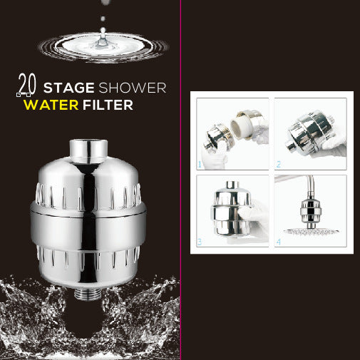 Multi-Level Shower Water Filter with 10-25 Layers
