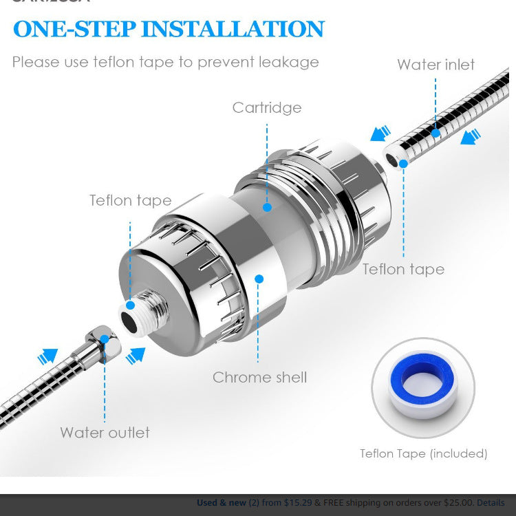 Multi-Level Shower Water Filter with 10-25 Layers