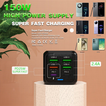 Multi-Port Fast Charging Mobile Phone Charger, 5V/2.4A, EU/UK Standard