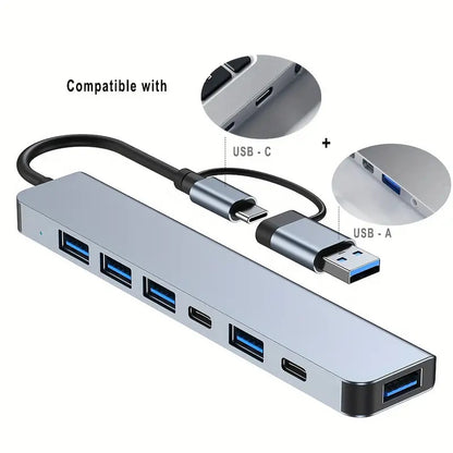 Multi-port USB 3.0 Hub with SD/TF Card Reader