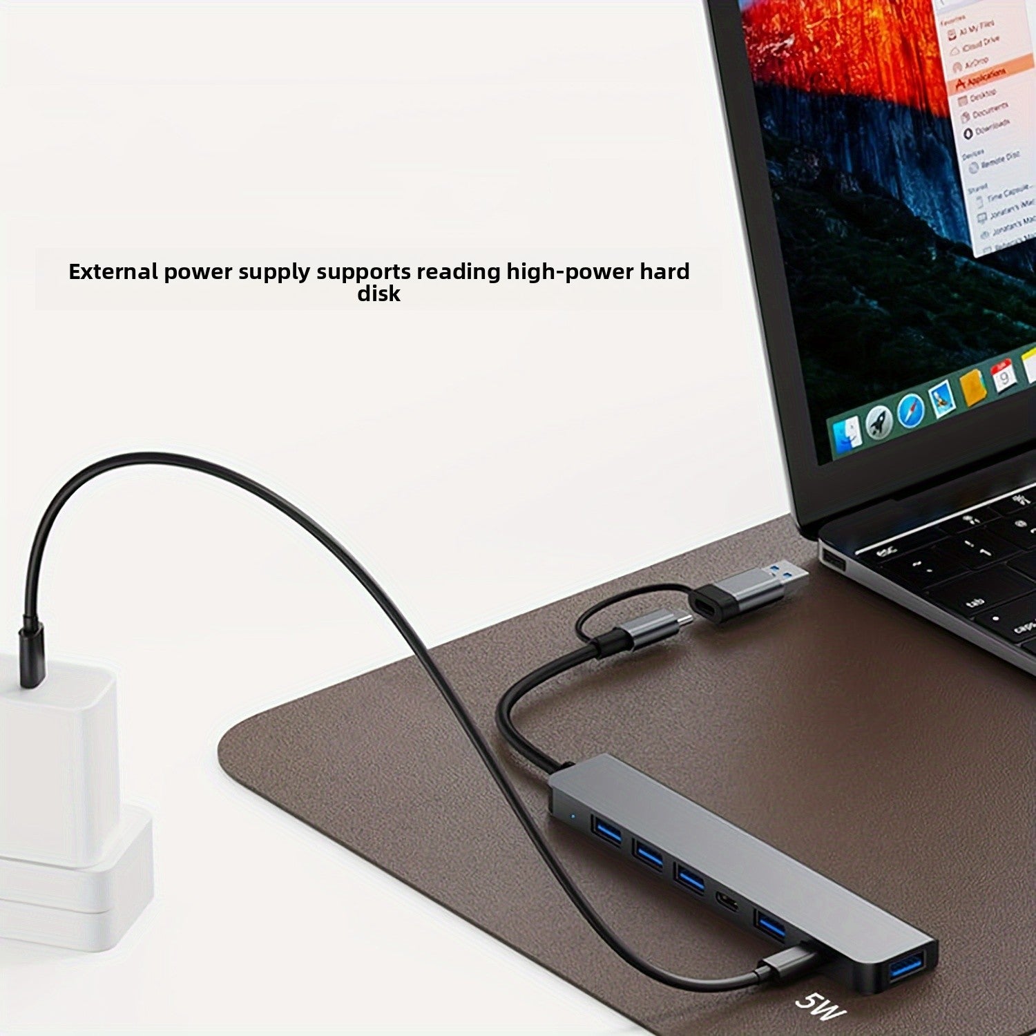 Multi-port USB 3.0 Hub with SD/TF Card Reader