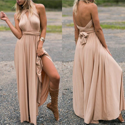 Multi-rope Backless Sexy Bandage Dress Long Dress