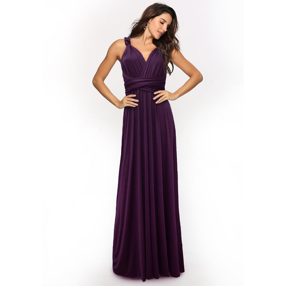Multi-rope Backless Sexy Bandage Dress Long Dress