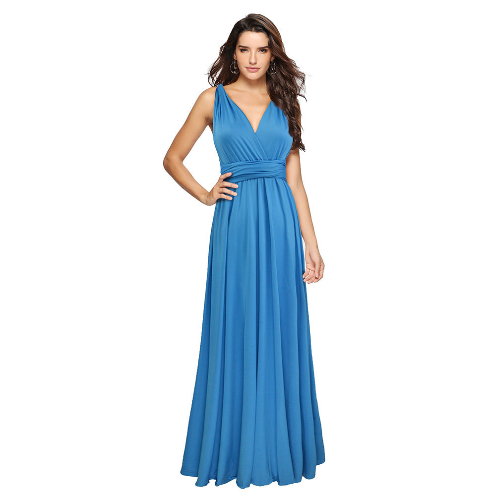 Multi-rope Backless Sexy Bandage Dress Long Dress