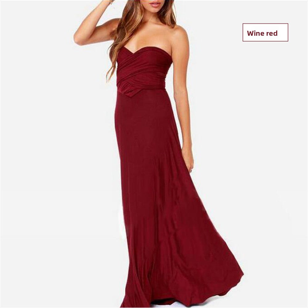 Multi-rope Backless Sexy Bandage Dress Long Dress
