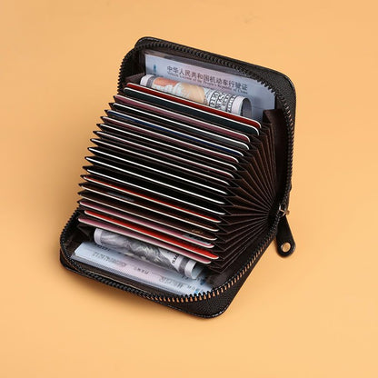 Multi Slot Card Holder with Zipper Closure
