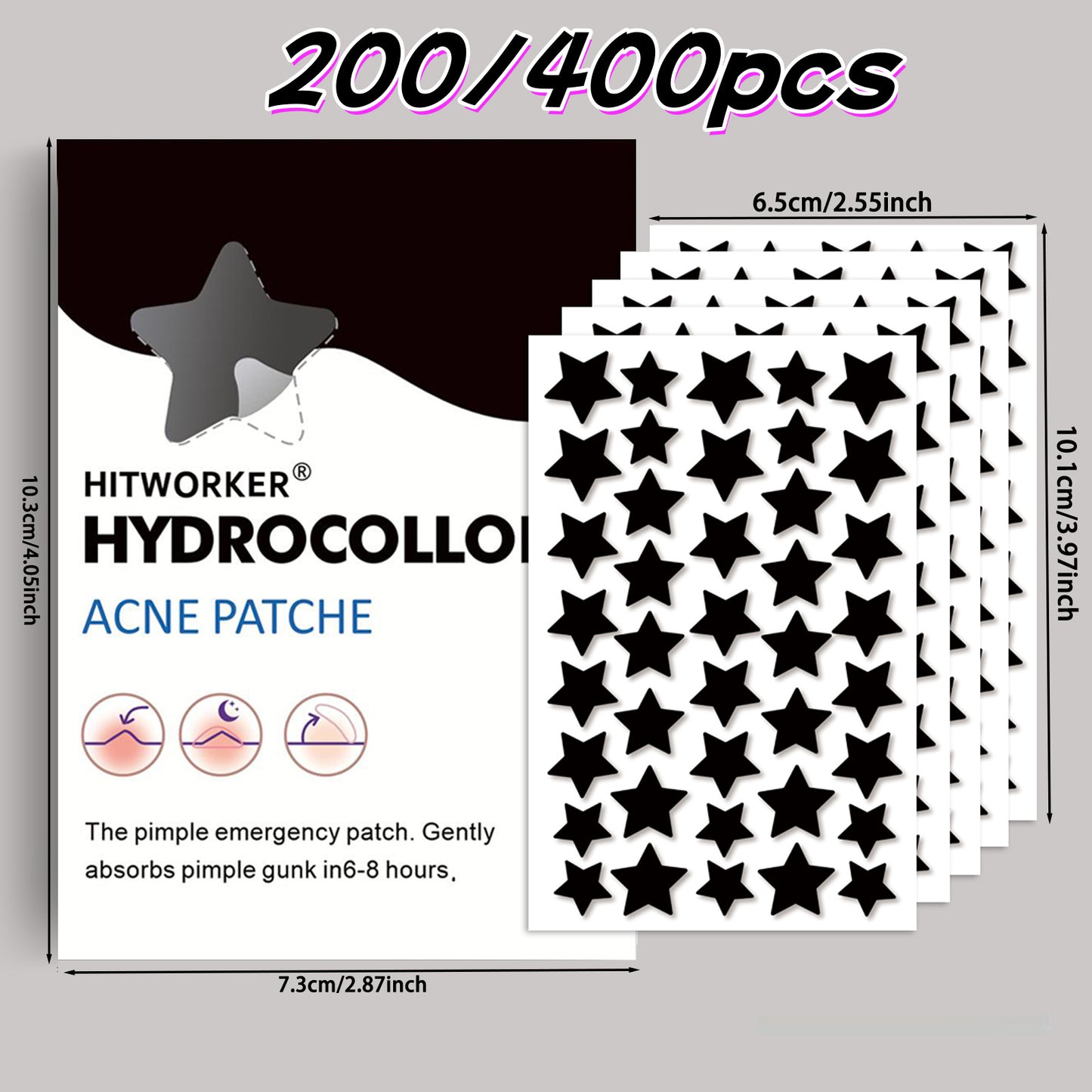 Multi-specification combination star acne patches