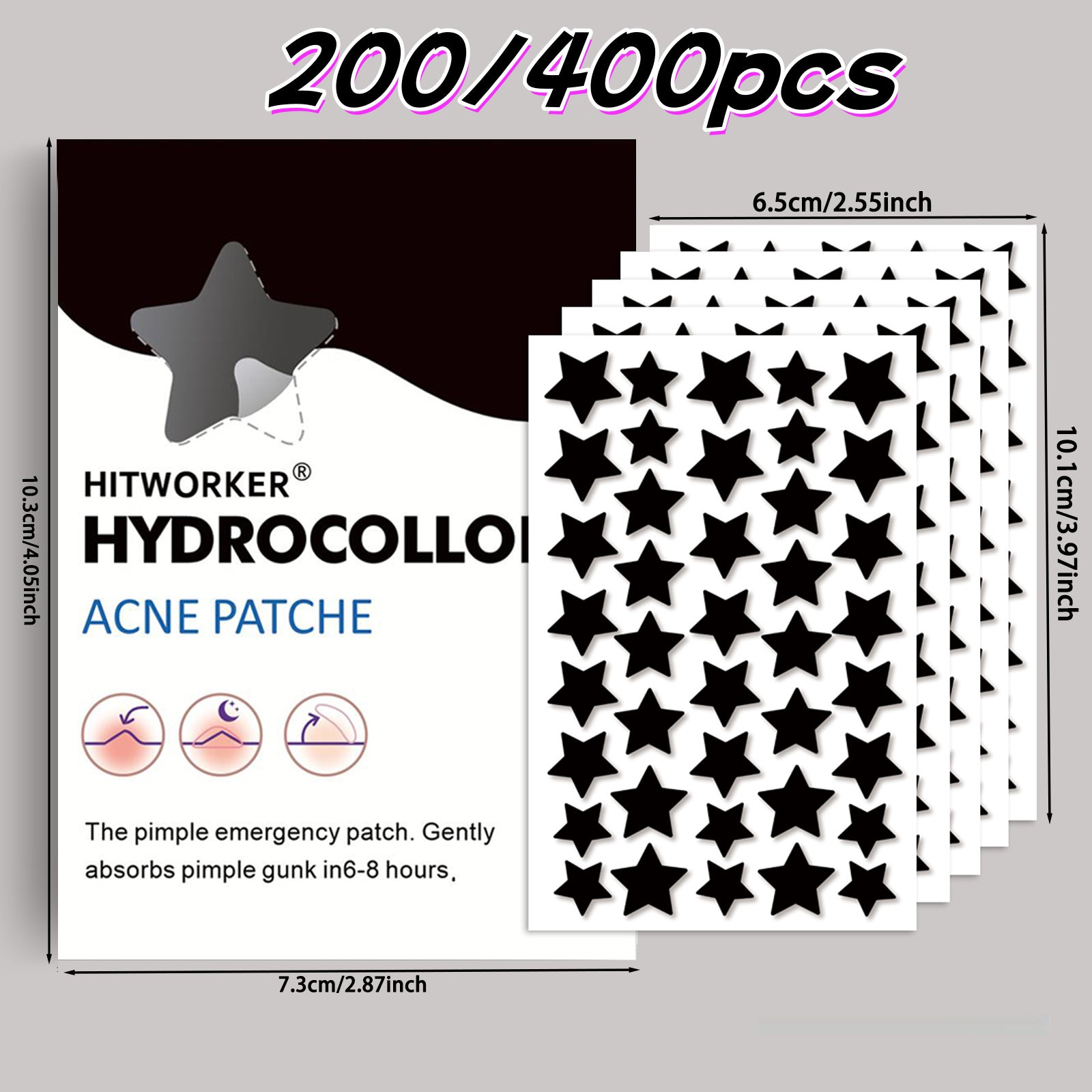 Multi-specification combination star acne patches