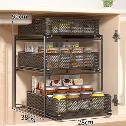 Multi-Tier Kitchen Storage Rack, Household Multi-Functional Sink Organizer