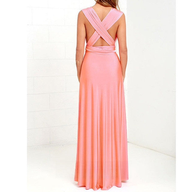 Multi Way Bandage Bodycon Long Dress Sexy Rope Design