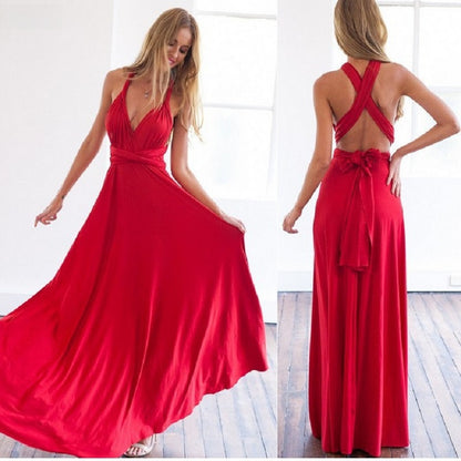 Multi Way Bandage Bodycon Long Dress Sexy Rope Design