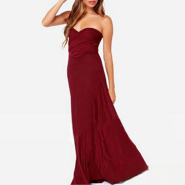 Multi Way Bandage Bodycon Long Dress Sexy Rope Design