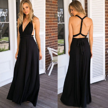 Multi Way Bandage Bodycon Long Dress Sexy Rope Design