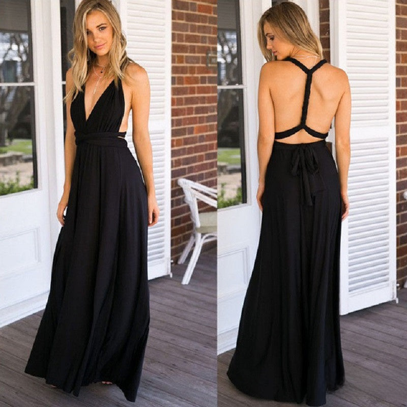 Multi Way Bandage Bodycon Long Dress Sexy Rope Design