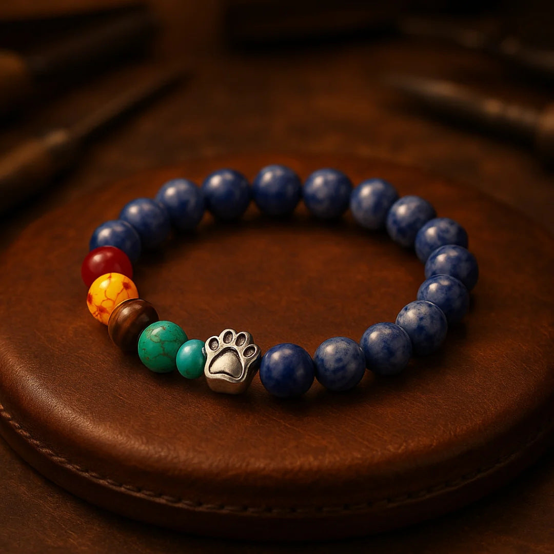 Multicolor Gemstone Cat Paw Bracelet