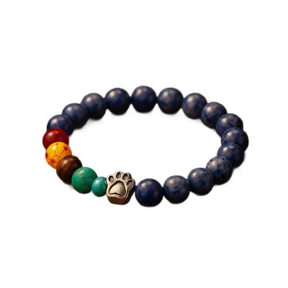 Multicolor Gemstone Cat Paw Bracelet