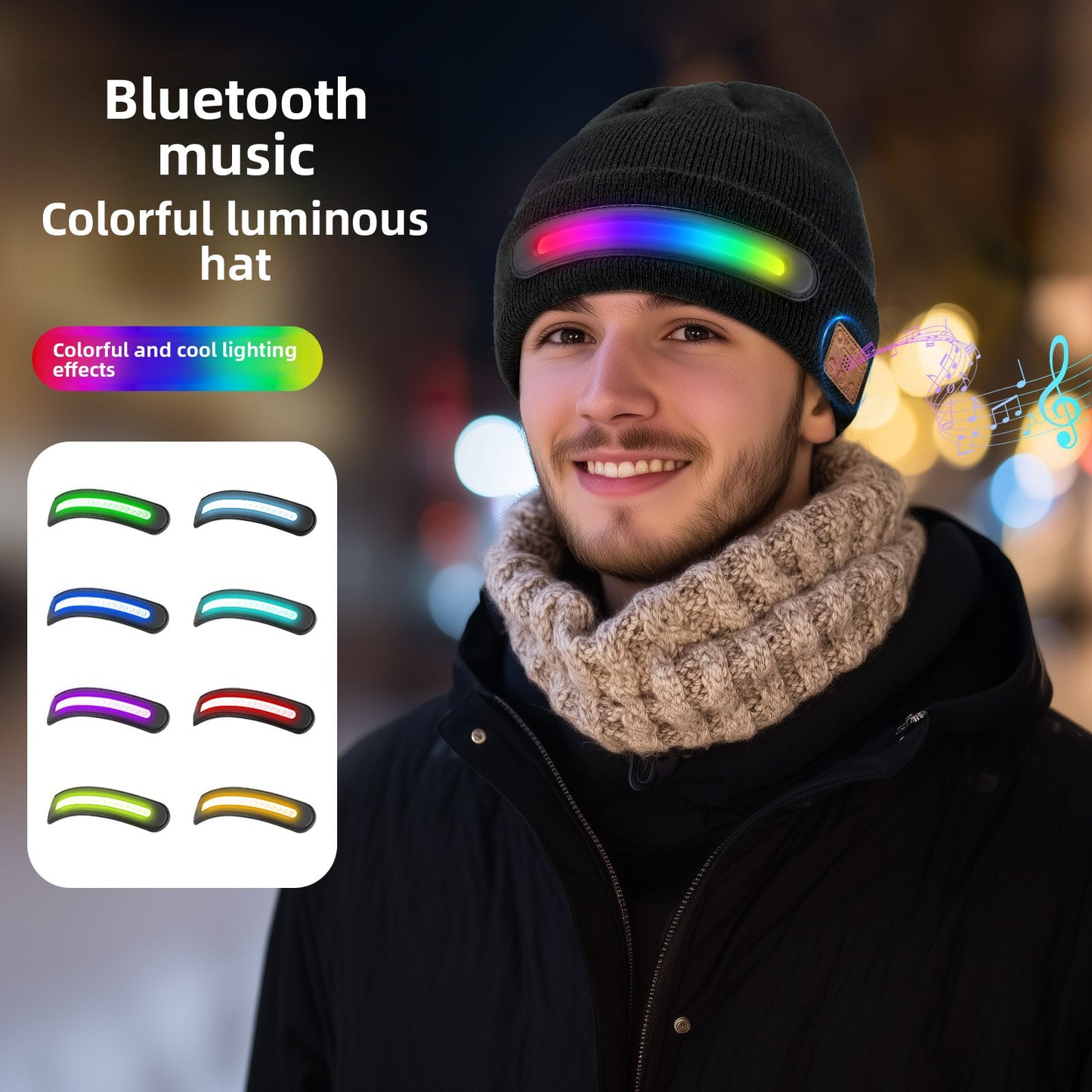 Multicolor LED Bluetooth Music Lighting Hat