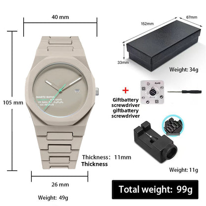 Multicolor waterproof quartz watch