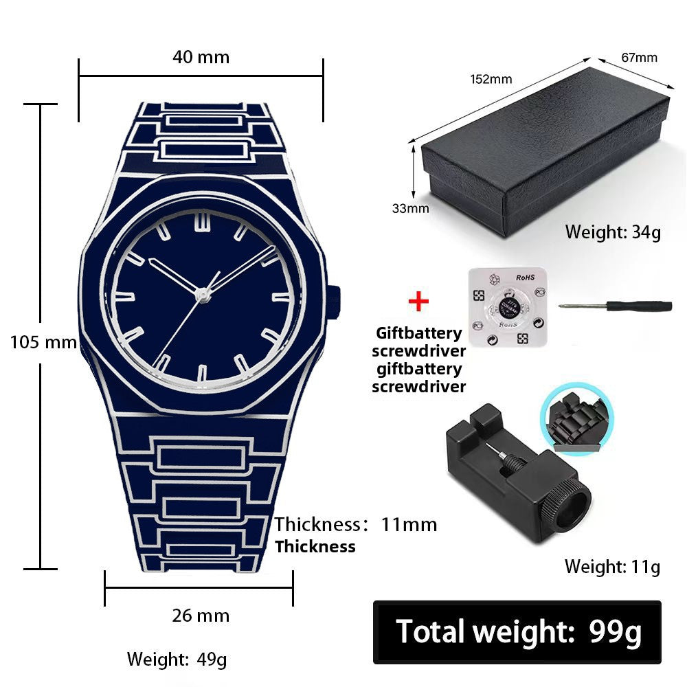 Multicolor waterproof quartz watch