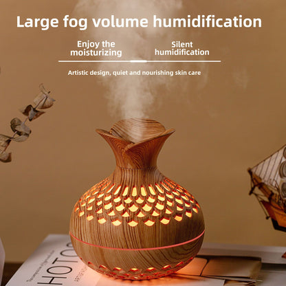 Multicolor Wood Grain USB Humidifier with Night Light