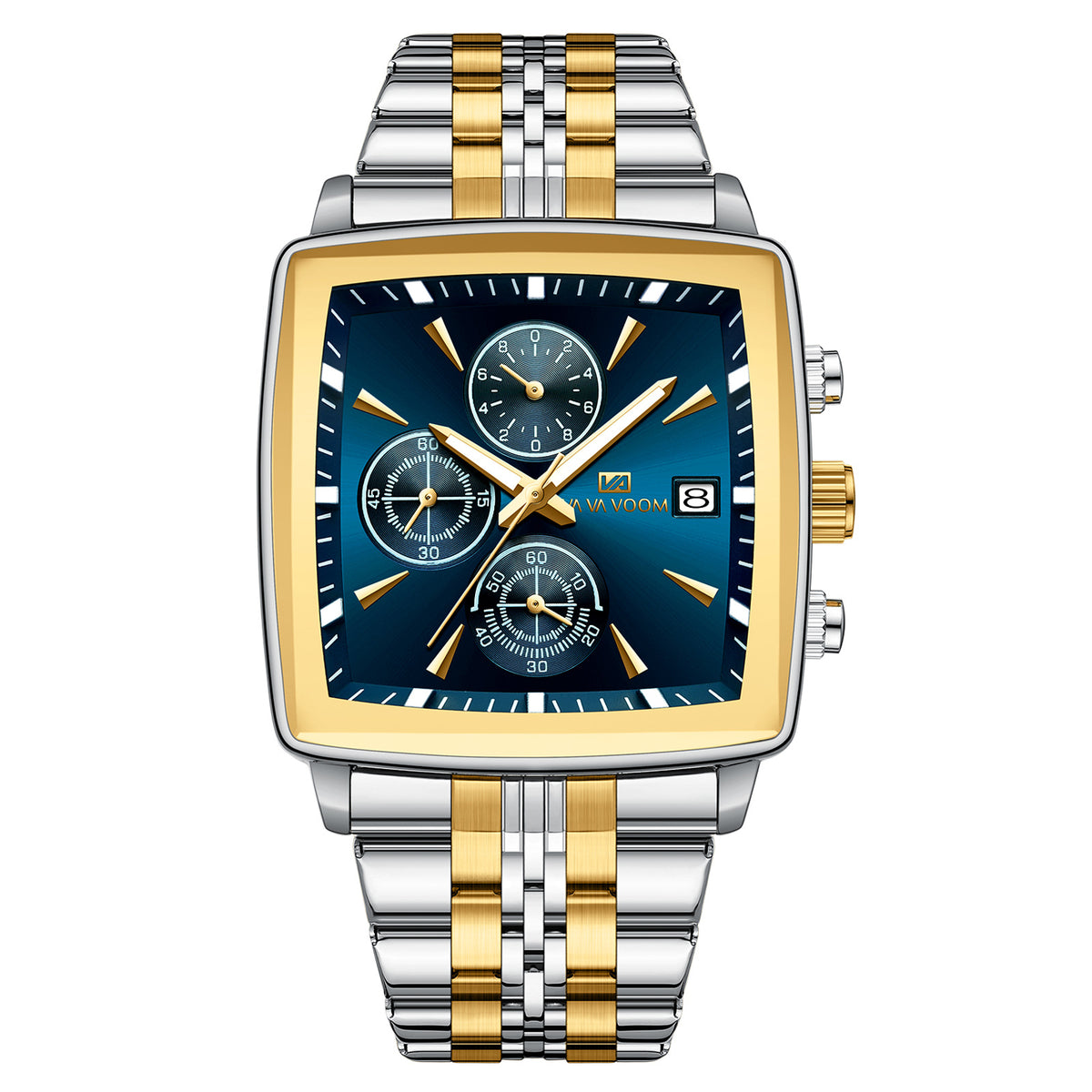 Multifunction Chronograph Mens Watch Luminous Waterproof Steel Band