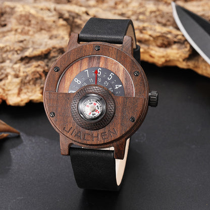 Multifunction Compass Wooden Watch