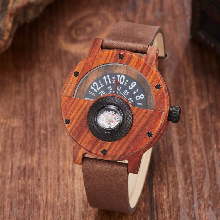 Multifunction Compass Wooden Watch