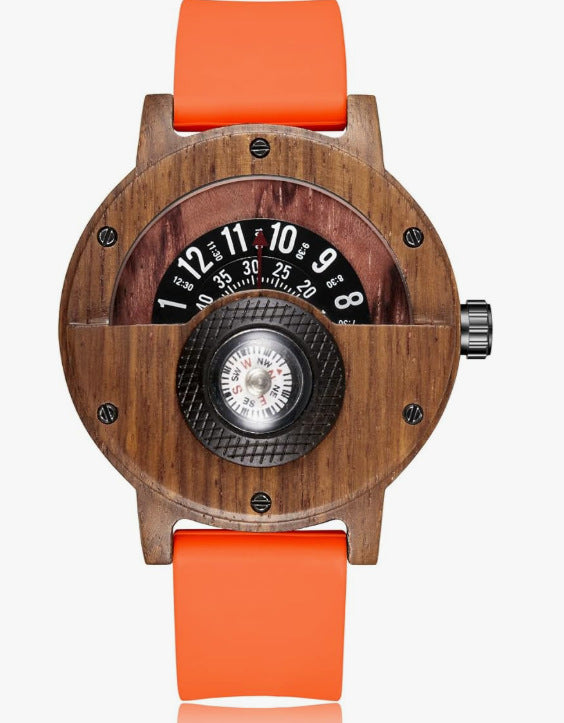 Multifunction Compass Wooden Watch