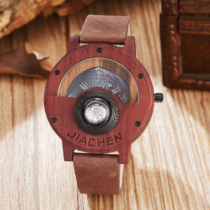 Multifunction Compass Wooden Watch
