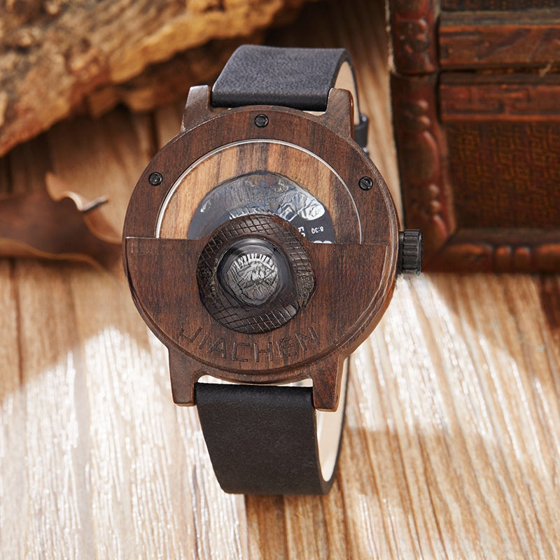 Multifunction Compass Wooden Watch