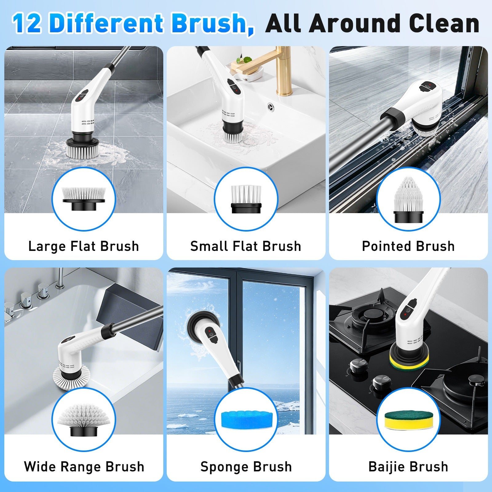 Multifunction Electric Bathroom Scrubber