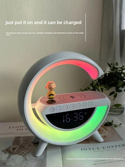 Multifunctional Bluetooth Speaker with Wireless Charging and Nightlight