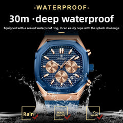 893 Rose Gold Blue Silicone Band