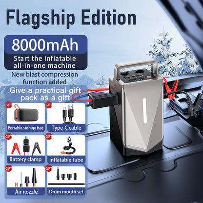 Multifunctional Car Jump Starter with Air Compressor