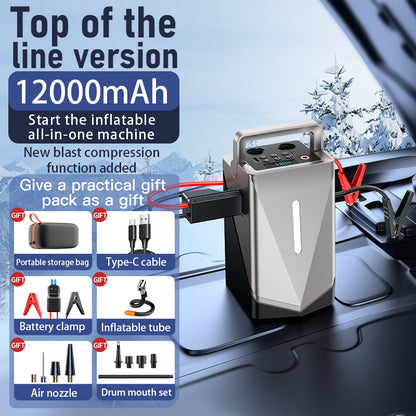 Multifunctional Car Jump Starter with Air Compressor