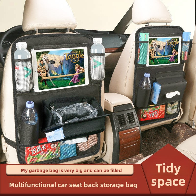 Multifunctional Car Rear Seat Organizer with Trash Can and Cup Holder