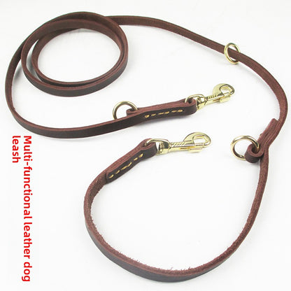 Multifunctional Cowhide Dog Leash