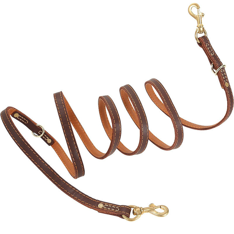 Multifunctional Cowhide Dog Leash
