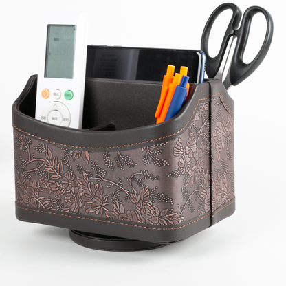 multifunctional desktop storage box leather rack