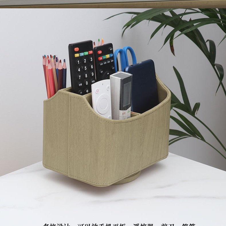 multifunctional desktop storage box leather rack