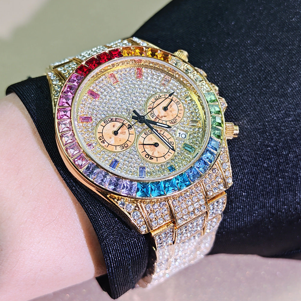 Multifunctional Diamond Square Watch