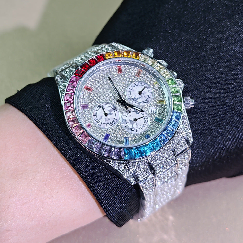 Multifunctional Diamond Square Watch