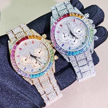Multifunctional Diamond Square Watch