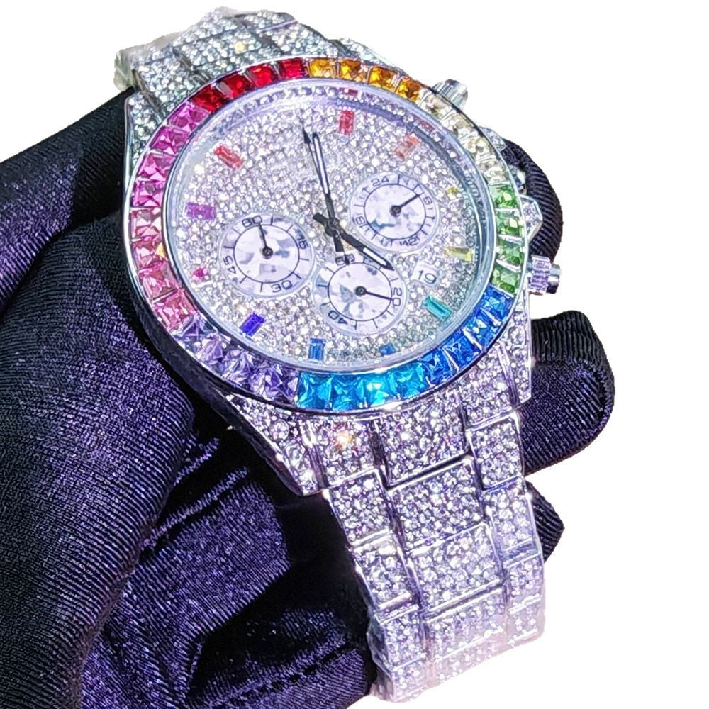 Multifunctional Diamond Square Watch