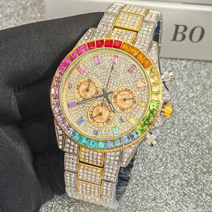 Multifunctional Diamond Square Watch